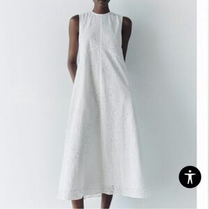 Zara white eyelet dress